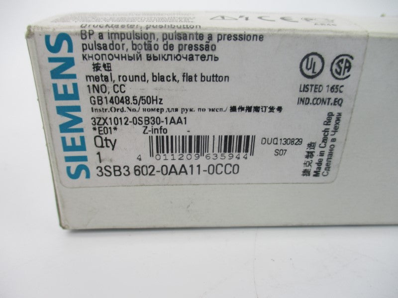 SIEMENS 3SB3602-0AA11-0CC0 NSMP