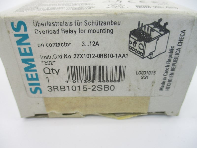 SIEMENS 3RB1015-2SB0 600VAC 3-12A NSMP
