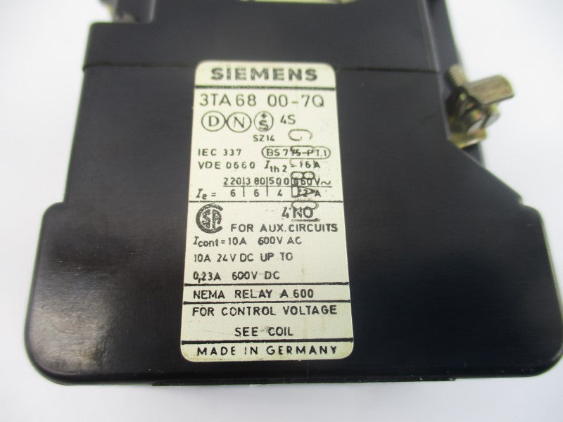 SIEMENS 3TA6800-7Q 96/115V 10A NSNP