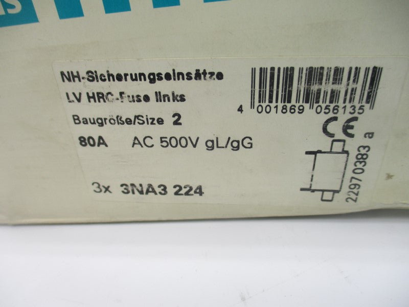 SIEMENS 3NA3224 500V 80A (PKG OF 3) NSMP
