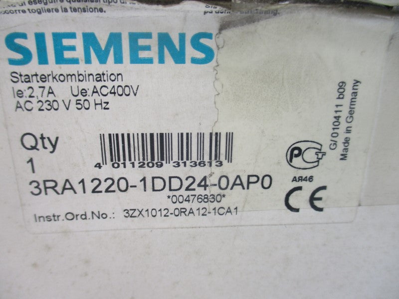 SIEMENS 3RA1220-1DD24-0AP0 230V 2.7A NSMP