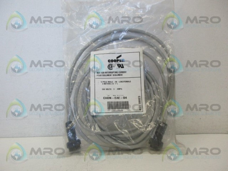 COOPER CHDN-EAE-D4 5P MALE IN LINE CABLE *NEW IN FACTORY BAG*