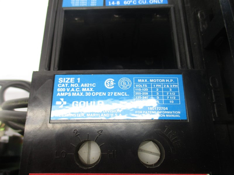 GOULD A821C A103C 600VAC 30A NSNP