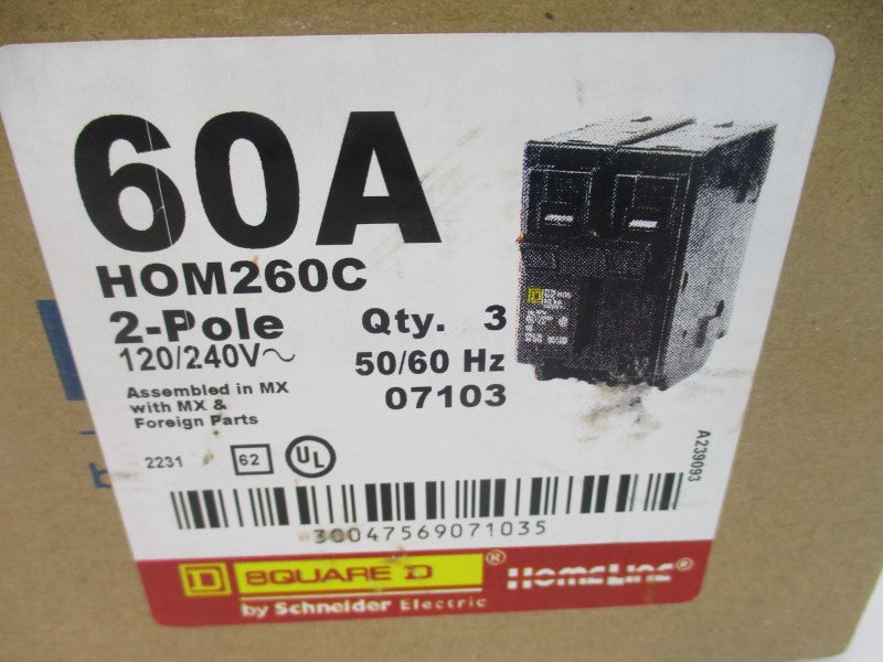 SQUARE D HOM260C 120/240V 60A (PKG OF 3 ) NSMP
