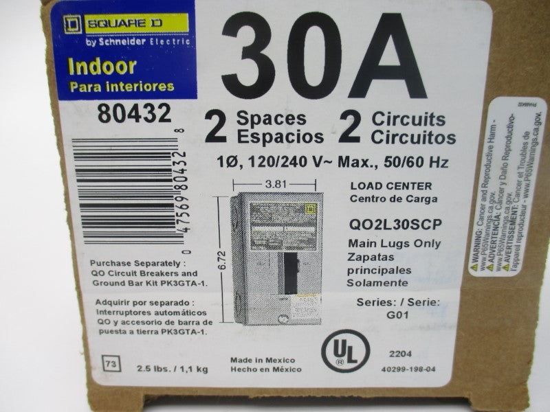 SQUARE D QO2L30SCP 120/240V 30A NSMP