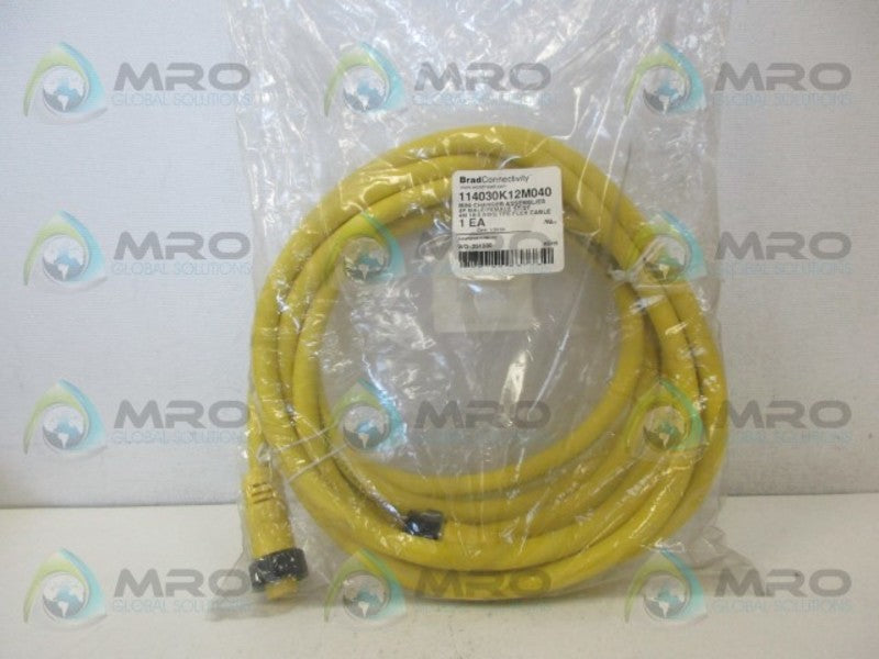 DANIEL WOODHEAD 114030K12M040 4P MALE/FEMALE FLEX CABLE  *NEW IN FACTORY BAG*