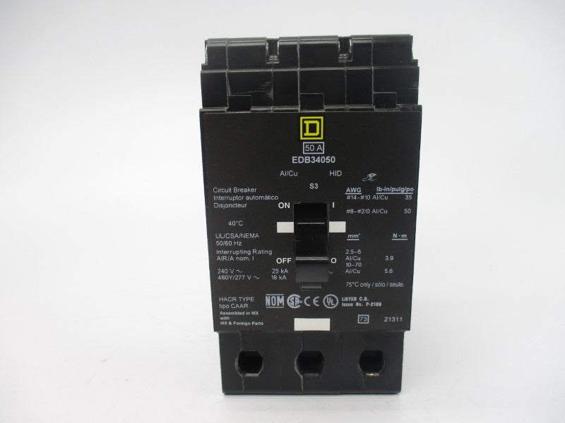 SQUARE D EDB34050 277V 50A NSMP