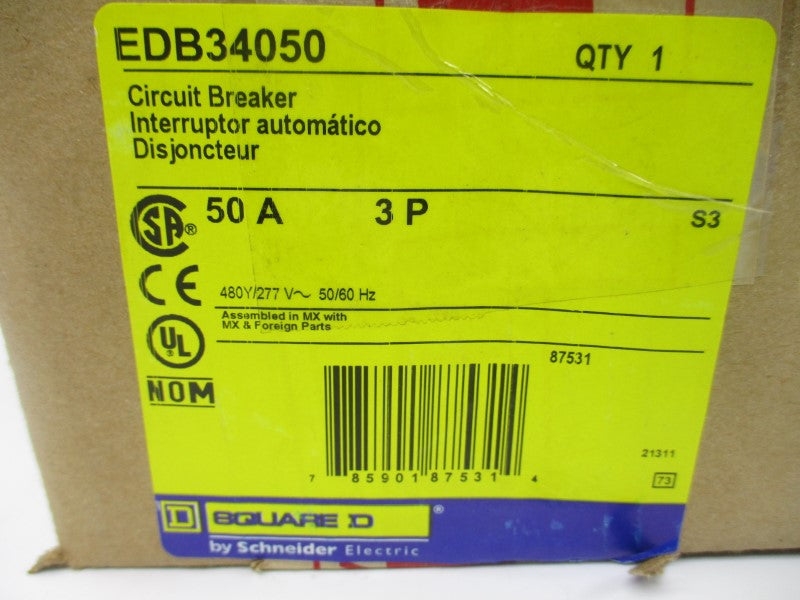 SQUARE D EDB34050 277V 50A NSMP