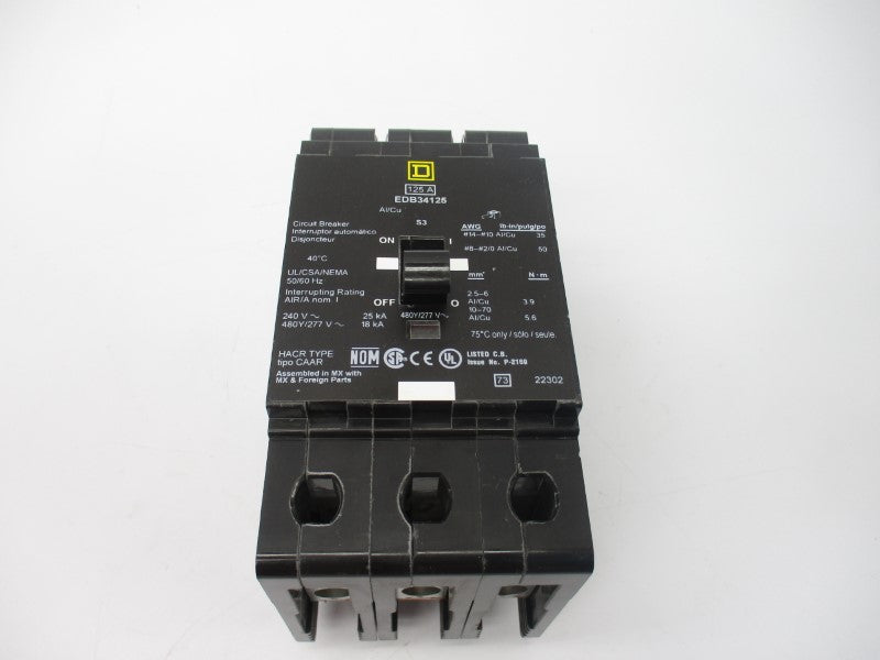 SQUARE D EDB34125 277V 125A NSMP