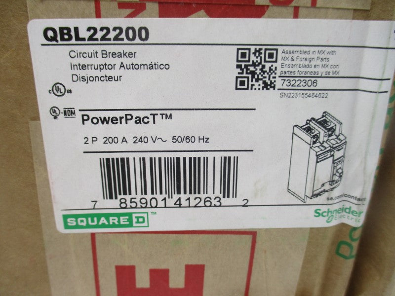 SCHNEIDER ELECTRIC QBL22200 240V 200A NSFS