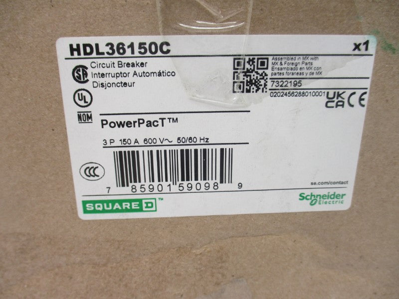 SQUARE D HDL36150C 600V 150A NSMP
