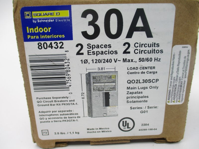 SQUARE D QO2L30SCP SER. G01 120/240V 30A NSMP