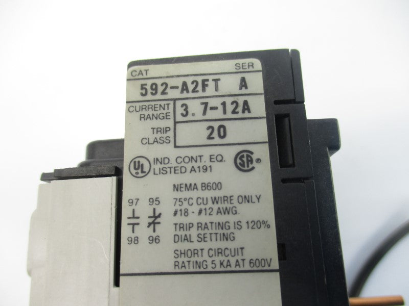 ALLEN BRADLEY 592-A2FT SER. A 600V 3.7-12A UNMP