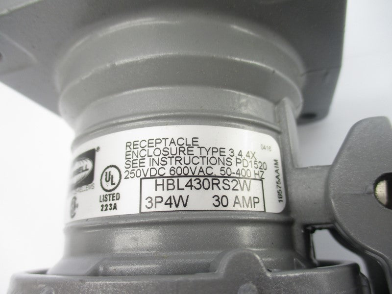 HUBBELL HBL430RS2W 600VAC 30A NSNP