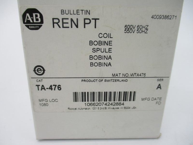 ALLEN BRADLEY TA-476 SER. A 550/600V (WH) NSMP