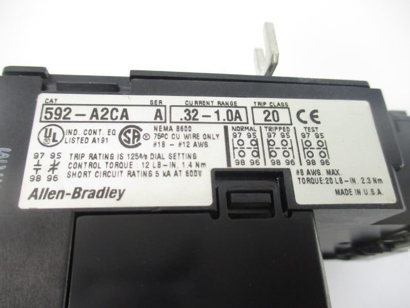 ALLEN BRADLEY 592-A2CA SER. A 600V .32-1.0A NSNP