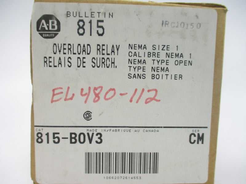 ALLEN BRADLEY 815-BOV3 SER. CM (BR/WH) NSMP