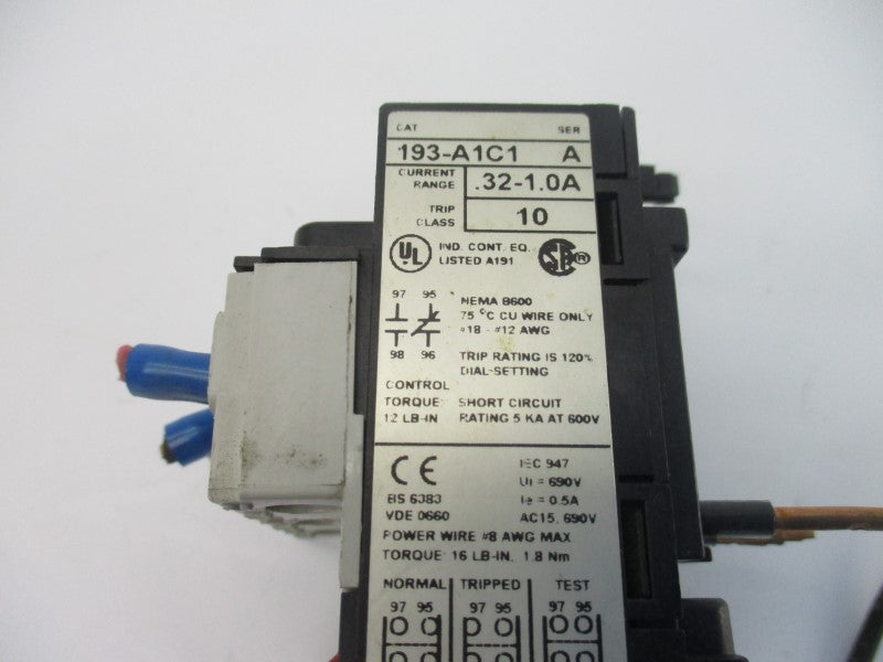 ALLEN BRADLEY 193-A1C1 SER. A 690V .32-1.0A UNMP
