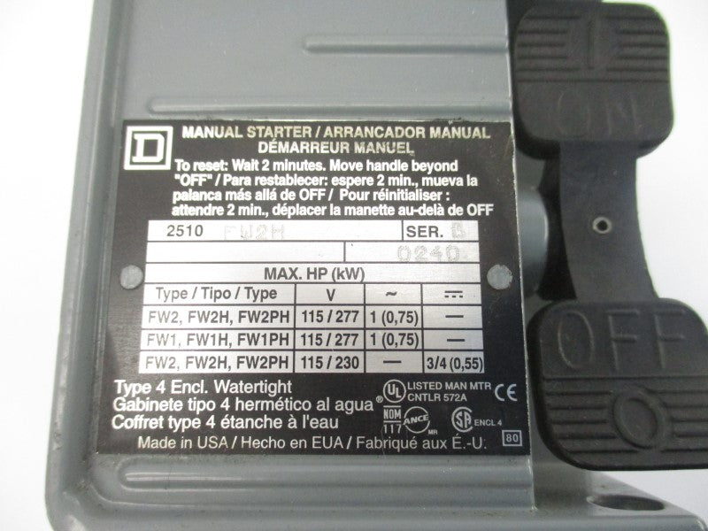 SQUARE D 2510FW2H SER. B 115/277V NSNP