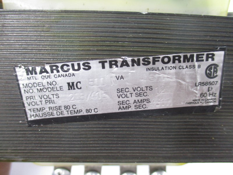 MARCUS TRANSFORMER MC500N 208/416V UNMP