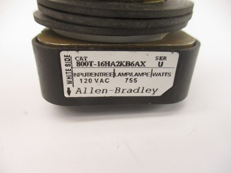 ALLEN BRADLEY 800T-16HA2KB6AX SER. U 120VAC (AS PICTURED1) NSNP