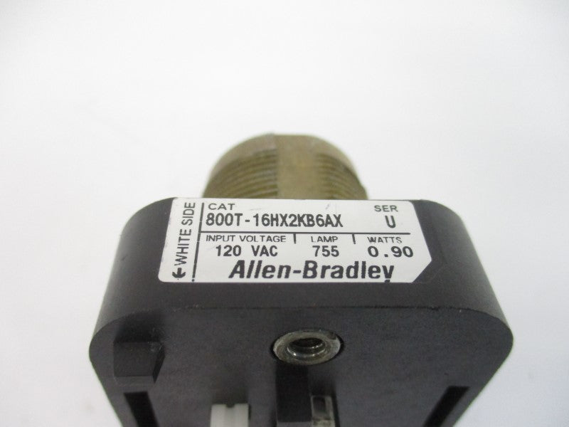 ALLEN BRADLEY 800T-16HX2KB6AX SER. U 120VAC (AS PICTURED) NSNP