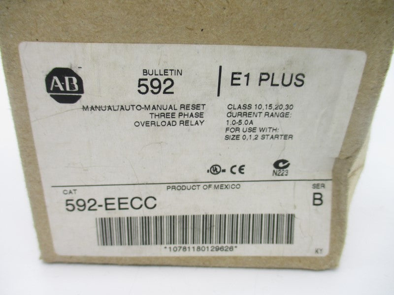ALLEN BRADLEY 592-EECC SER. B 600V 1.0-5.0A (BR/WH) NSMP