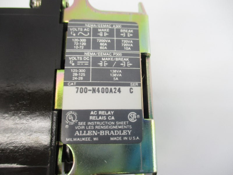 ALLEN BRADLEY 700-N400A24 SER. C 24V 60A NSNP