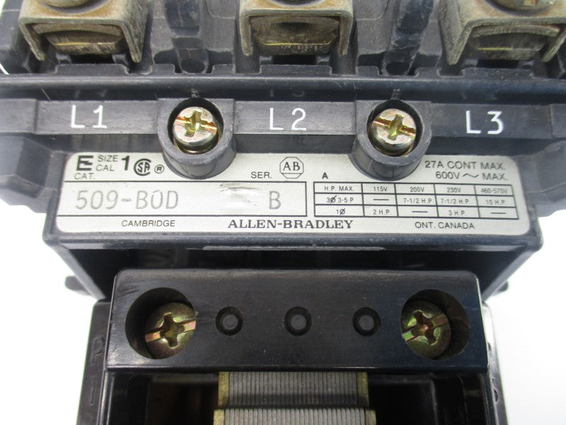 ALLEN BRADLEY 509-BOD SER. B 600V 27A UNMP