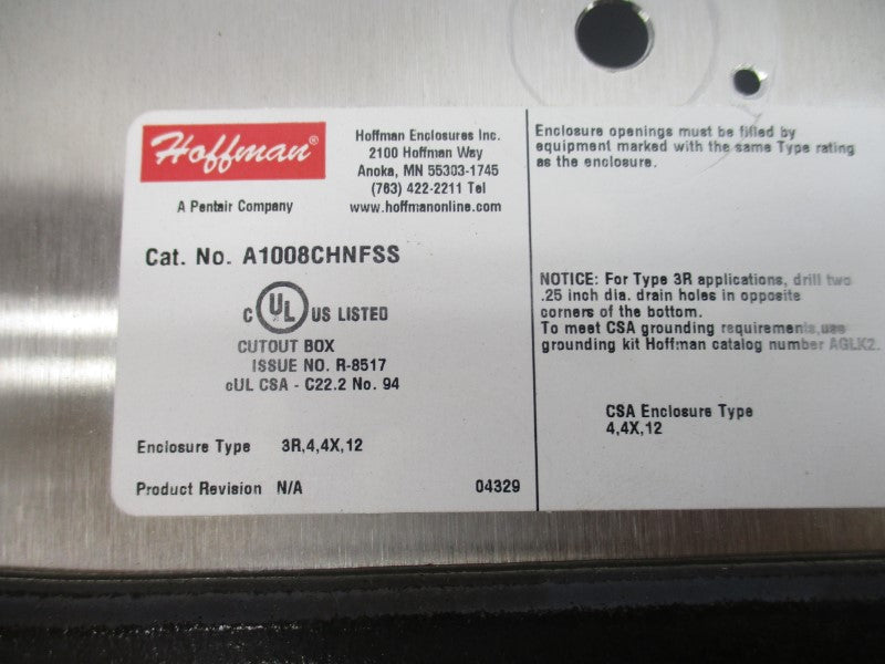 HOFFMAN A1008CHNFSS UNMP