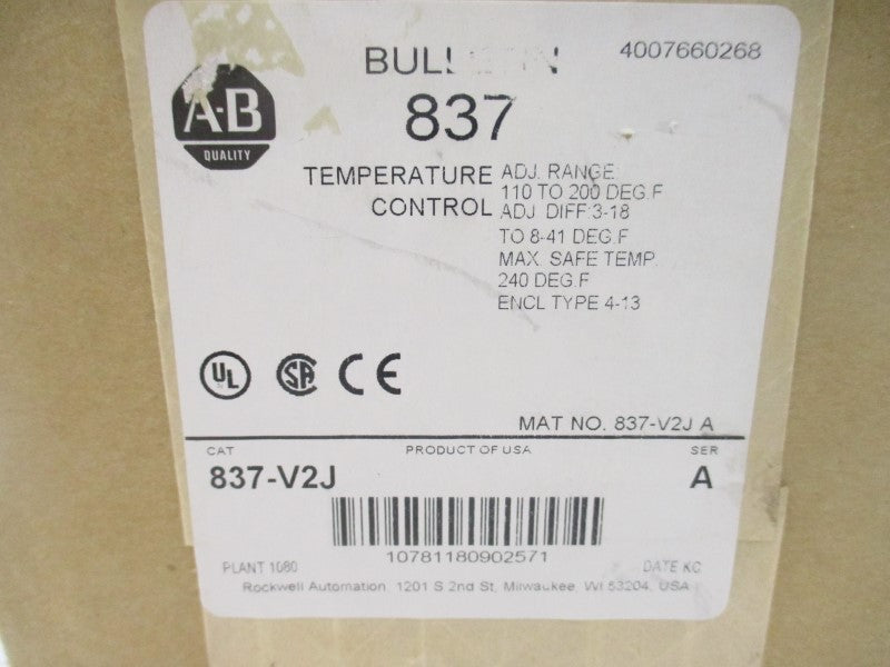 ALLEN BRADLEY 837-V2J SER. A (BR/WH) NSMP