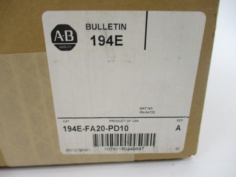 ALLEN BRADLEY 194E-FA20-PD10 SER. A (BR/WH) NSFS