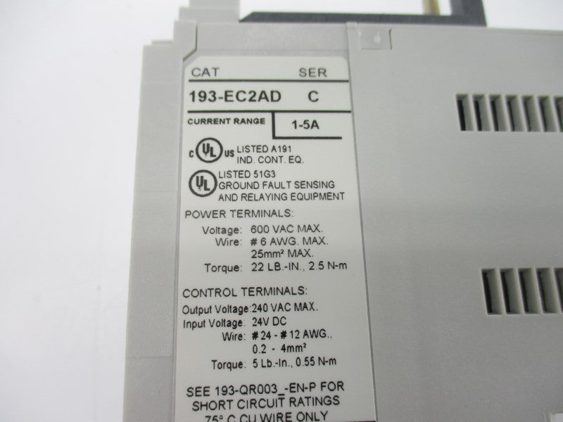 ALLEN BRADLEY 193-EC2AD SER. C 600VAC 1-5A NSNP