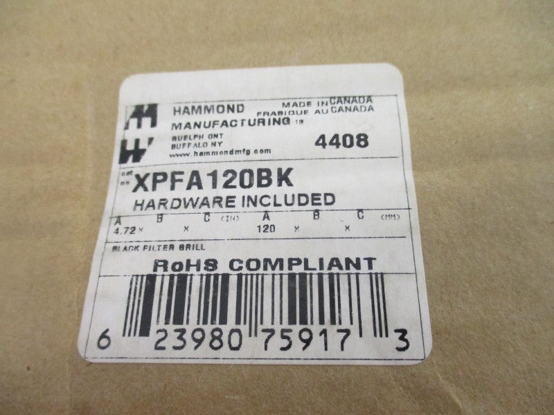 HAMMOND MANUFACTURING XPFA120BK NSMP