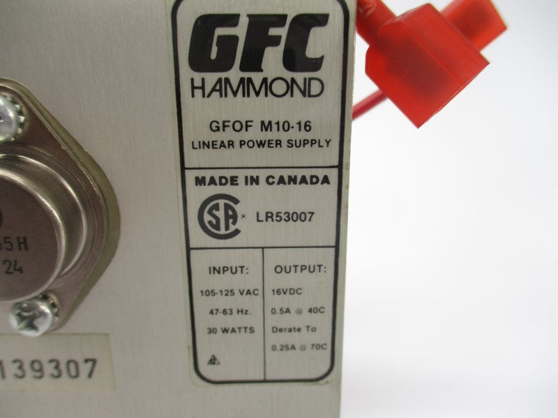 HAMMOND MANUFACTGURING GF0FM10-16 105-125VAC 0.25A NSNP