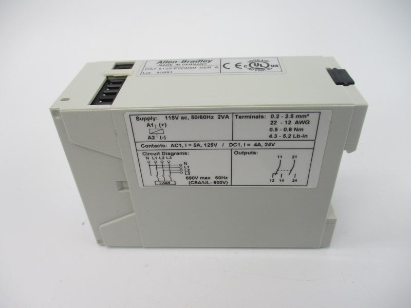 ALLEN BRADLEY 813S-E2CD60 SER. A 690V 5A (BR/WH) NSMP