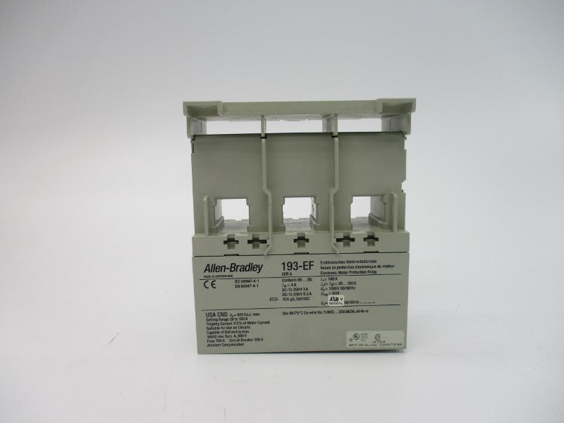 ALLEN BRADLEY 193-EF1AKP SER. A 120VAC 180A (BR/WH) NSMP