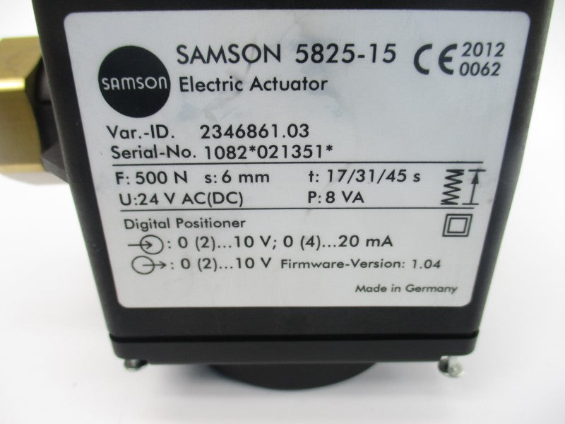 SAMSON 5825-15 F/W 1.04 24VAC/DC NSMP