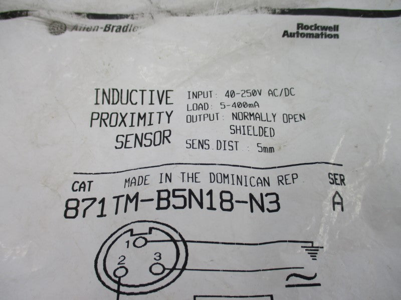 ALLEN BRADLEY 871TM-B5N18-N3 SER. A 40-250VAC/DC NSMP