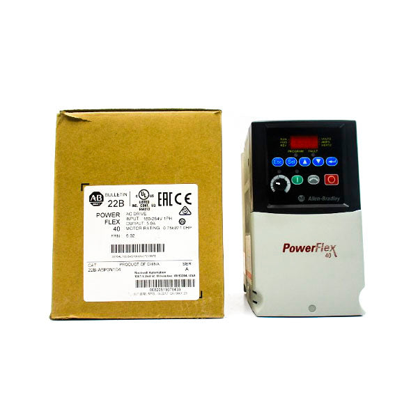 ALLEN BRADLEY 22B-A5P0N104 SER. A F/W 6.02 180-264VAC 12.0A NSMP