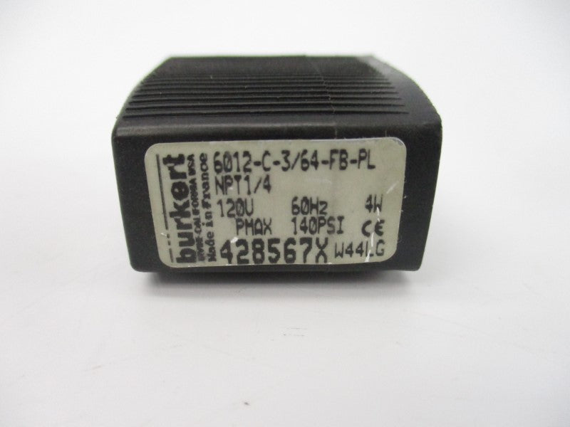 BURKERT 6012-C-3/64-FB-PLNPT1/4 428567X 120V 140PSI (AS PICTURED) UNMP