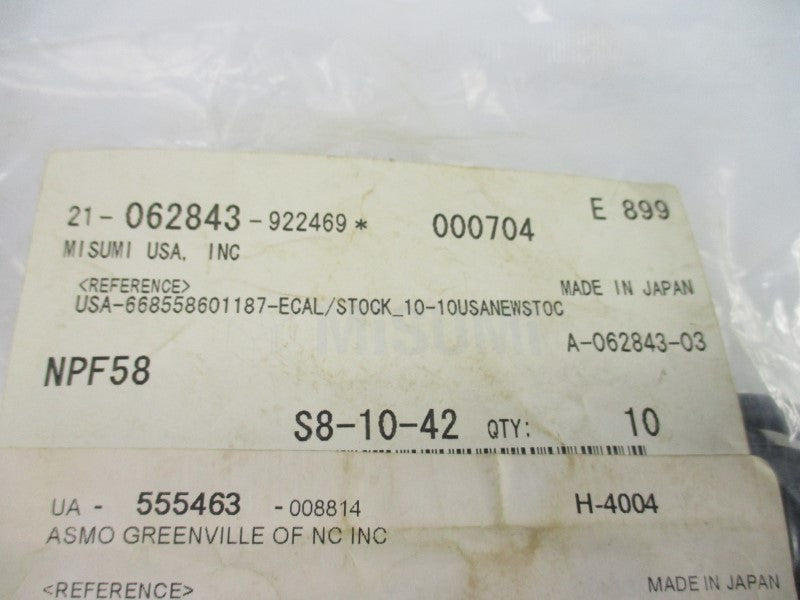 MISUMI NPF58 (PKG OF 10) NSMP