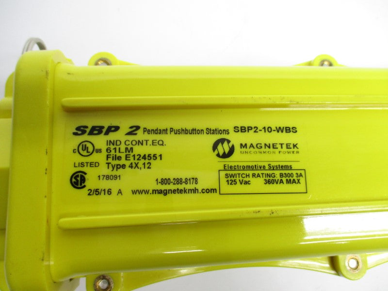 MAGNETEK SBP2-10-WBS 125VAC 3A NSNP