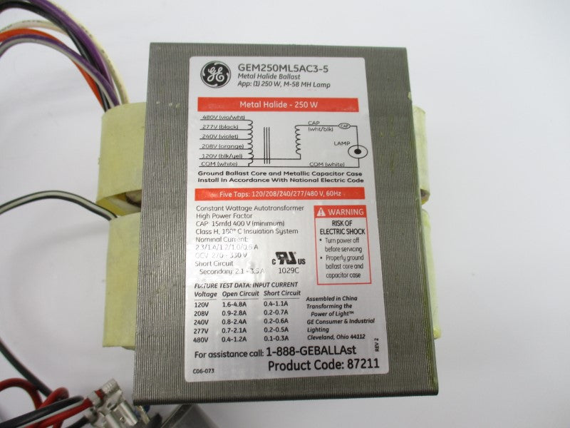 GENERAL ELECTRIC GEM250ML5AC3-5 480V 0.1-0.3A NSNP