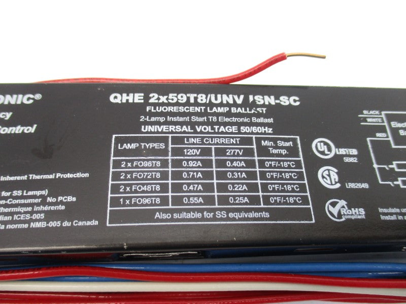 OSRAM QHE2X59T8/UNVISN-SC 277V 0.25A NSNP