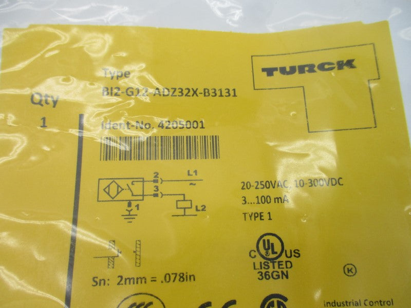 TURCK BI2-G12-ADZ32X-B3131 4205001 20-250VAC NSMP