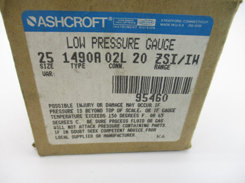 ASHCROFT 251490A02L20ZSI/IW 0-35PSI NSMP
