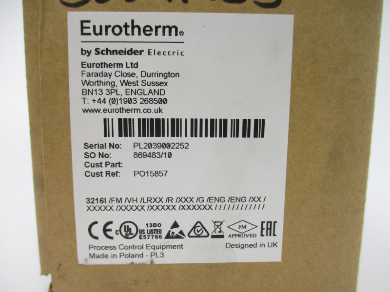 EUROTHERM 3216I/FM/VH/LRXX/R/XXX/G/ENG/ENG 100-230VAC 2A NSMP