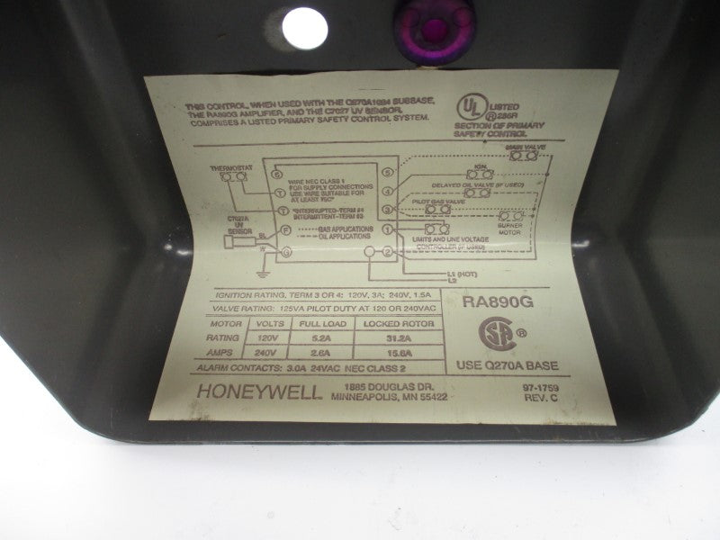 HONEYWELL RA890G 240V 15.6A UNMP