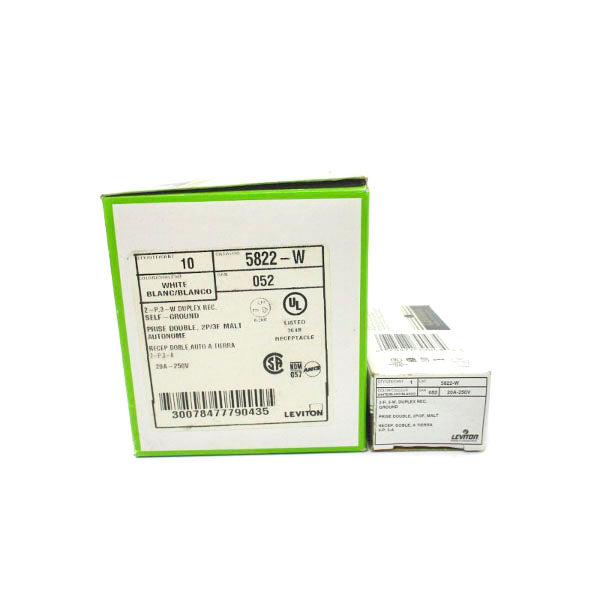 LEVITON 5822-W 250V 20A (PKG OF 10) NSMP